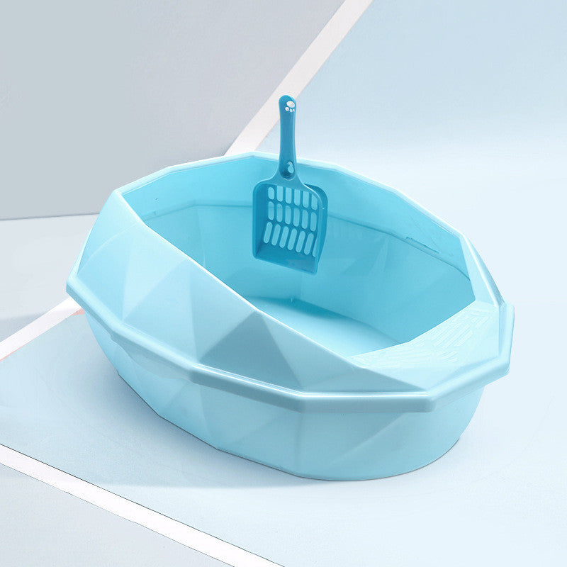 Why Your Cat Deserves the Best: The Plastic Anti-sputtering Diamond-shaped Semi-enclosed Cat Litter Box